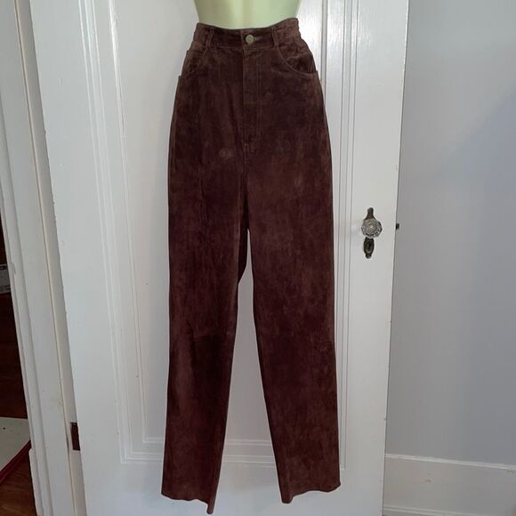 Vtg Scully brown suede leather pants - Picture 1 of 8